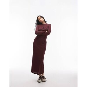 topshop burgundy velvet dress Rent Topshop Crushed Velvet Mini Tea Dress In Chocolate main image 1